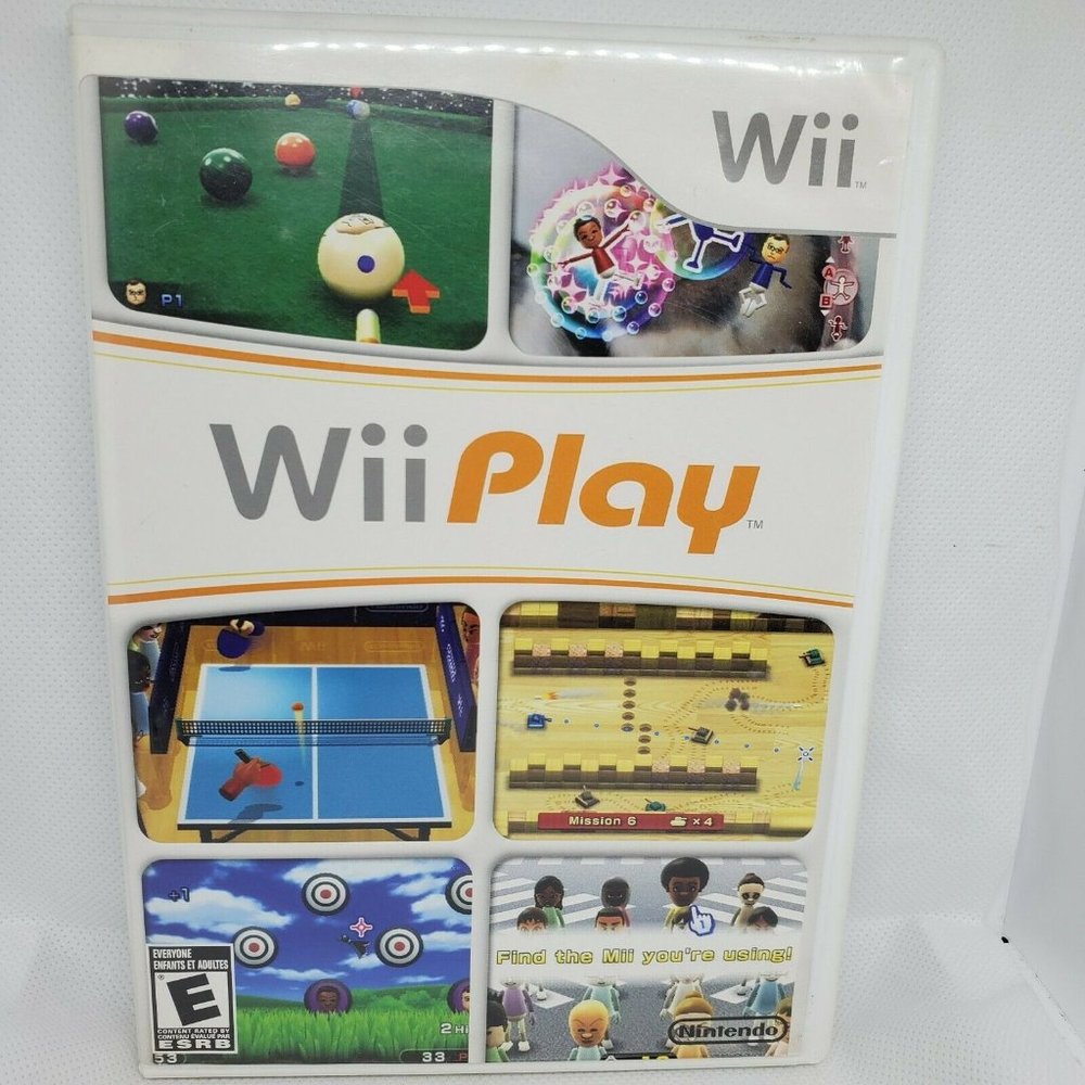 Wii Play Nintendo Wii Action & Adventure Video Game Pool Table Tennis No Scratch